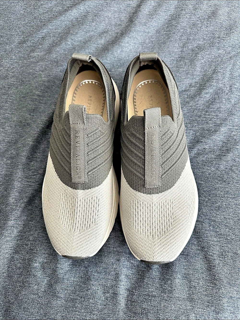 Revitalign Knit Sneakers in Gray & White
